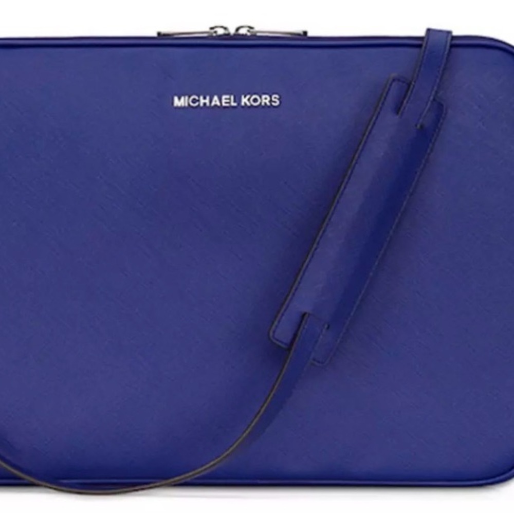 Michael Kors Royal Blue Leather Laptop Crossbody
